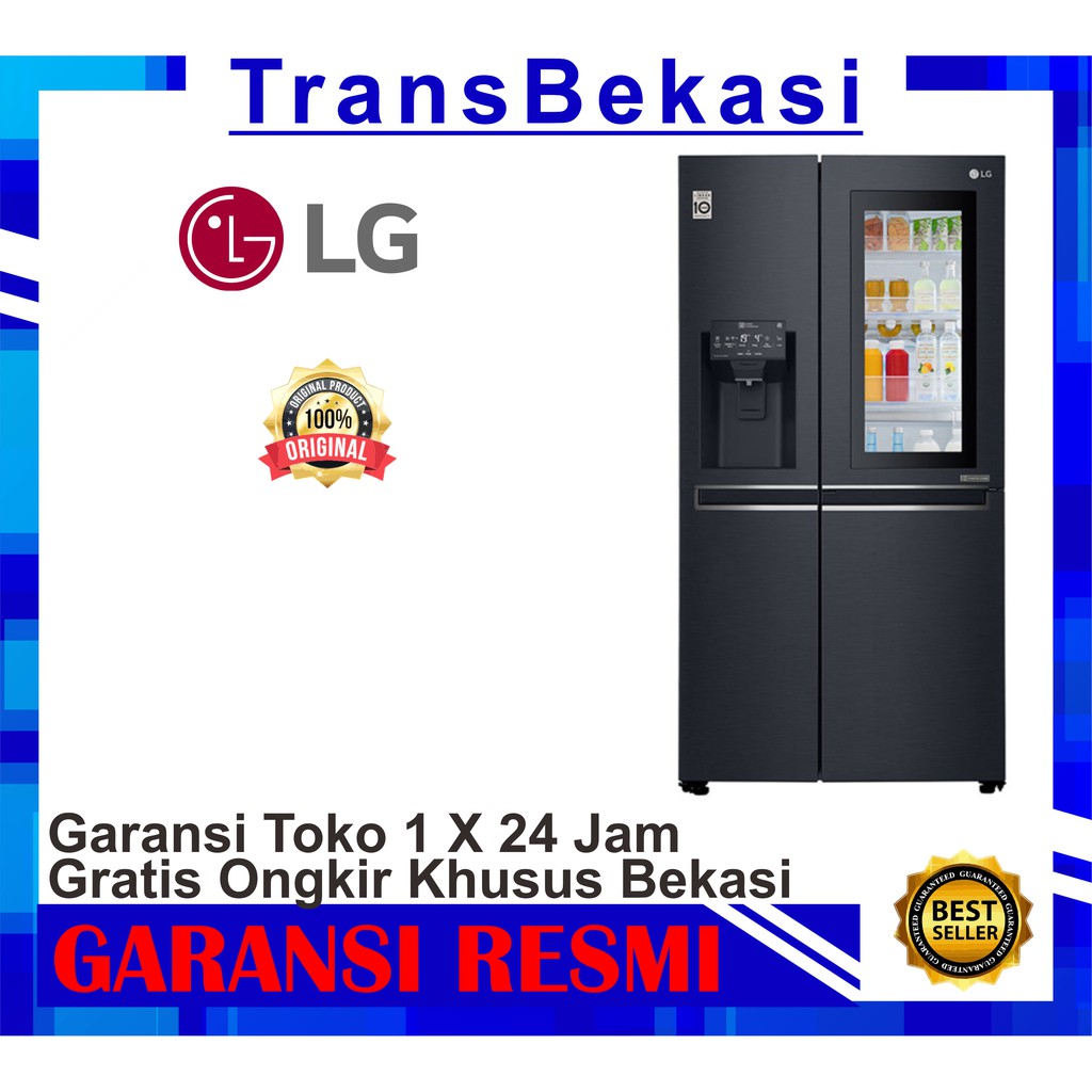 KULKAS LG GC-X247CQAV SIDE BY SIDE INSTAVIEW DOOR IN DOOR THINQ khusus bekasi free ongkir