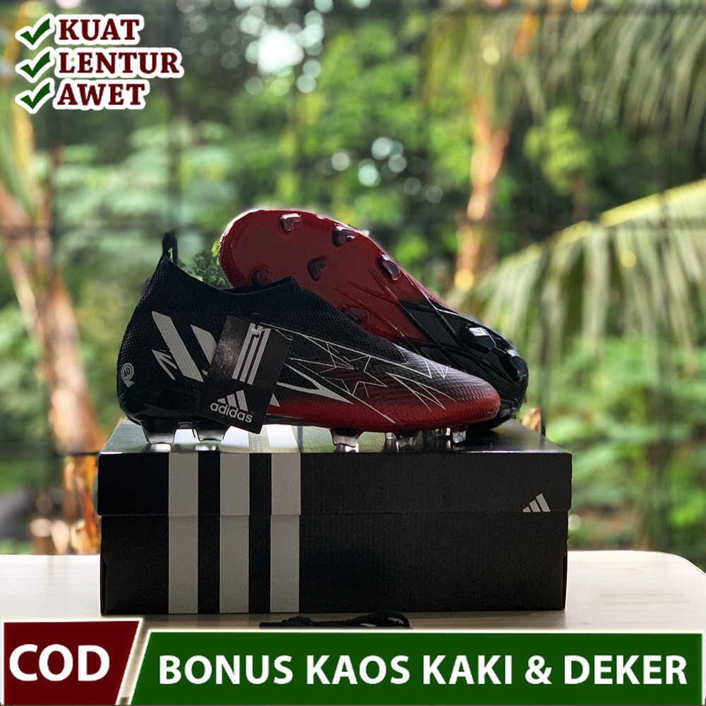 sepatu bola sepak adidas predator boots edge bonus kaos kaki deker