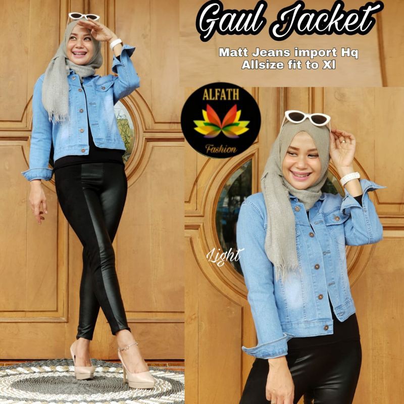 GAUL JACKET JEANS WANITA CROP TOP BY ALFATH