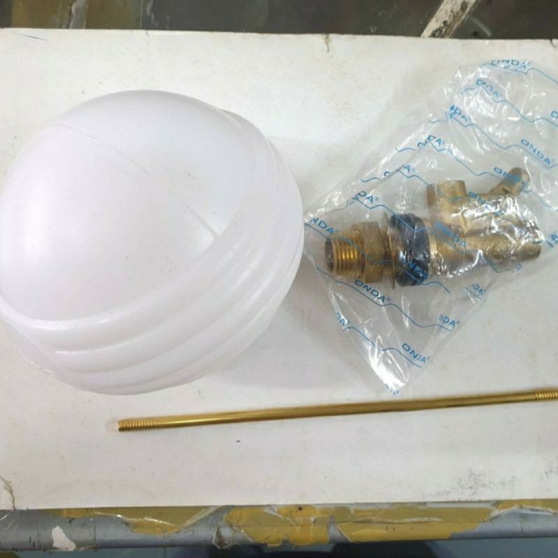 pelampung bola ONDA 1/2"  /  3/4" kuningan / floater floating valve tangki toren air bagus inci inc