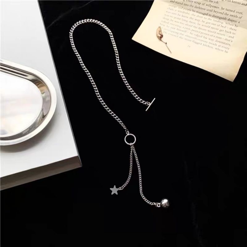 Kalung Hijab Bandul Necklace Korea Premium Aksesoris Silver Wanita