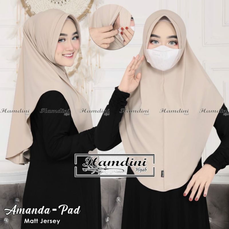 (((ORIGINAL HAMDINI)) Hijab instan Jersey AMANDA PED
