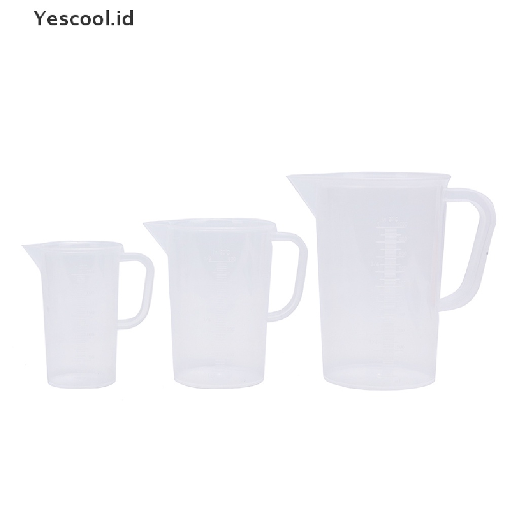 【Yescool】 Plastic Measuring Jug Cup Thick Handle Sealing Cover Kitchen Cooking Supplies .