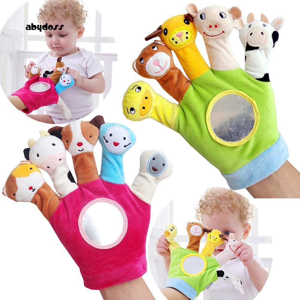 Mainan Sarung Tangan Boneka Jari Plush Kartun Hewan Lucu Untuk Edukasi Anak