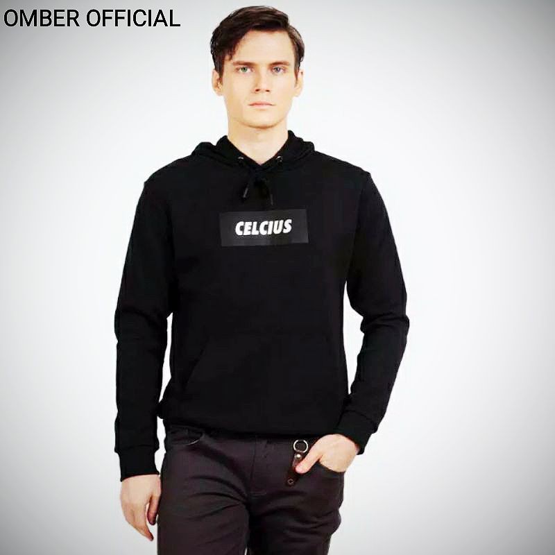 sweater celcius hoodie hitam sablon domble color hitam putih new C7633CE ready 2021