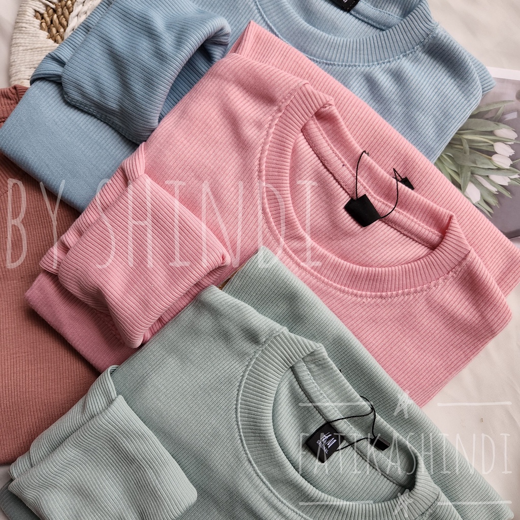 By shindi - Kaos Rib Premium / Kaos Grosir  Lengan Panjang / Kaos Lengan Panjang Termurah