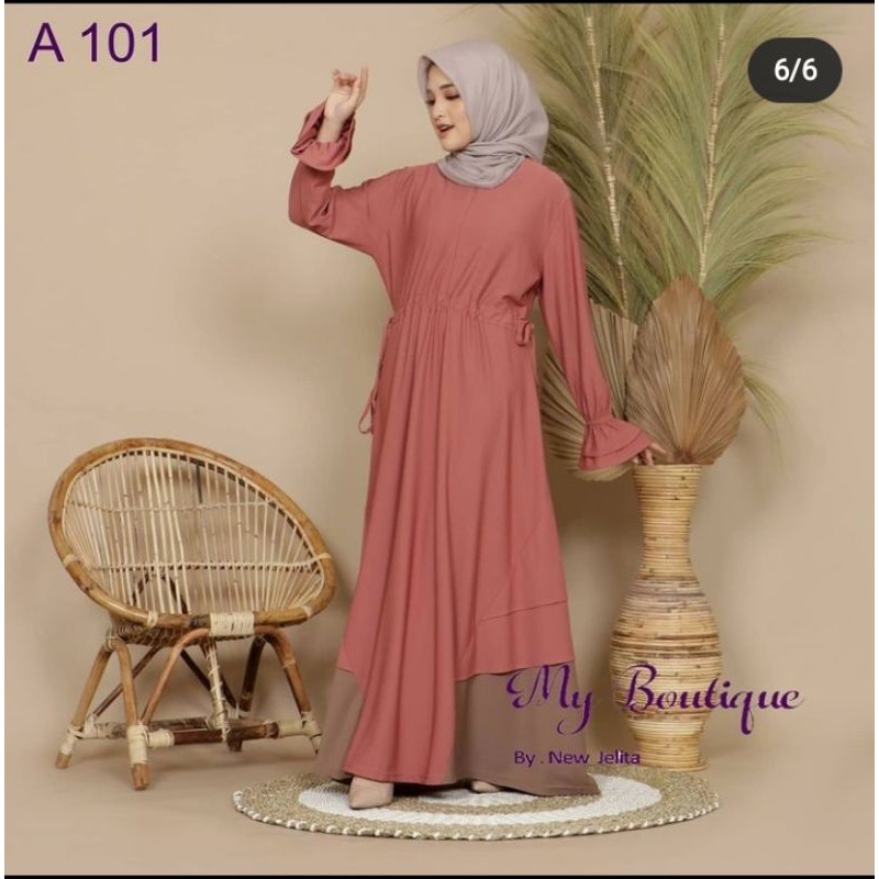 My Boutique gamis modern terbaru bahan Stella crep