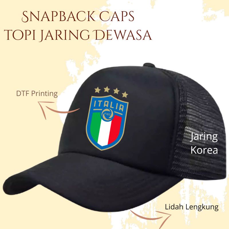 Topi Trucker Jaring ITALIA / TOPI BOLA / TOPI KEREN / TOPI DISTRO / TOPI SABLON
