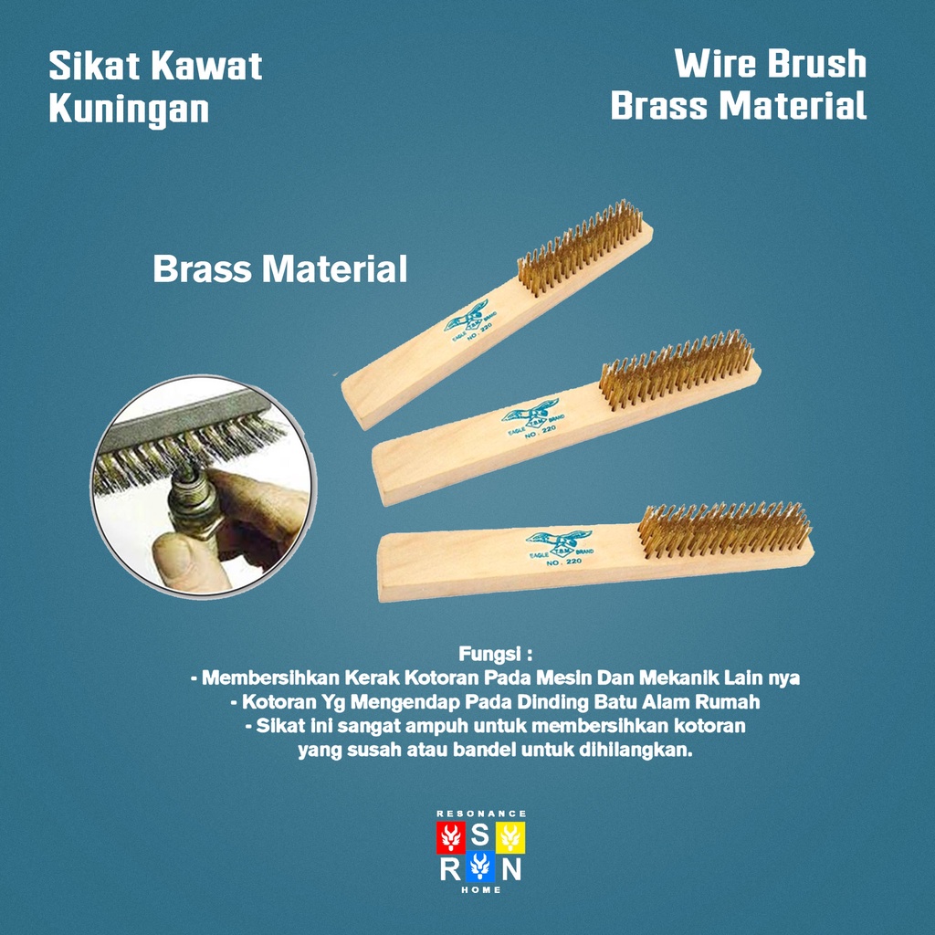 Sikat Kawat Kuningan 8 Baris / Sikat Pembersih Resonance Home
