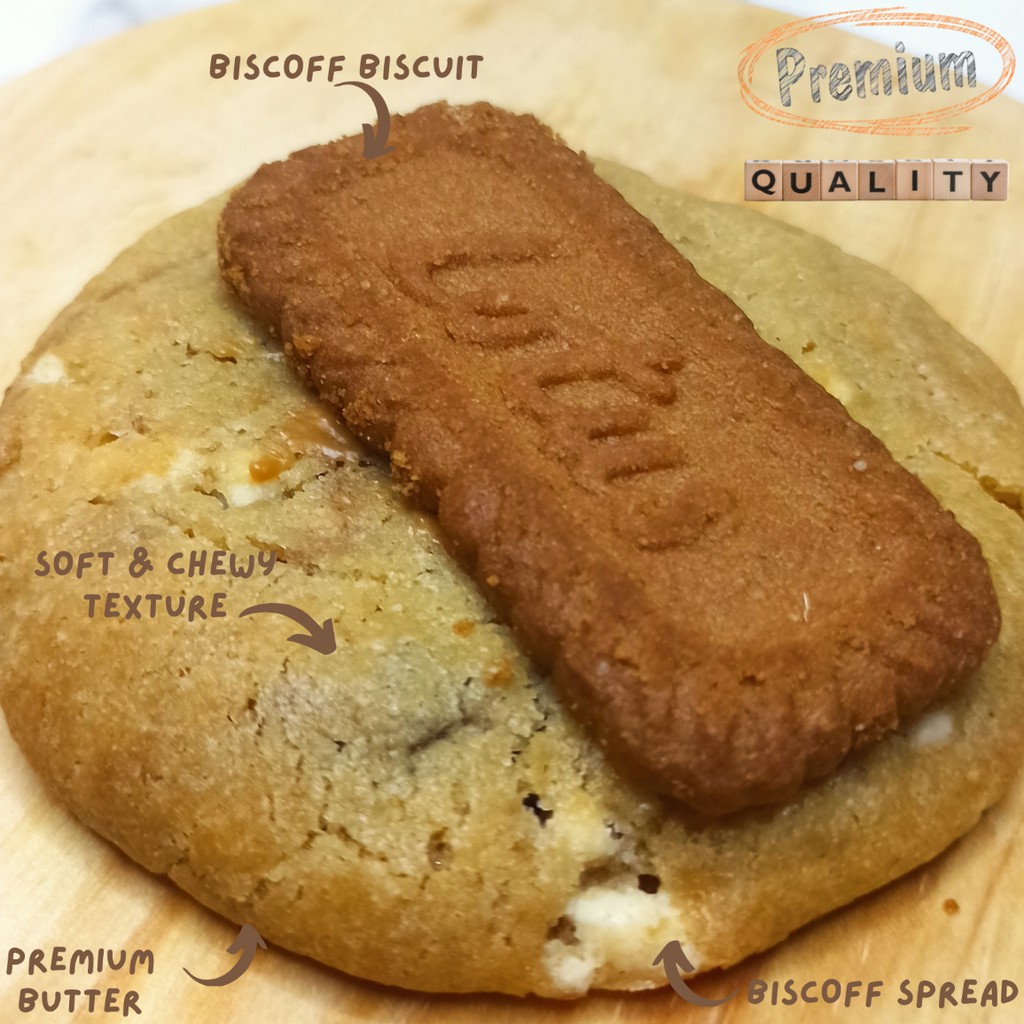 

[OPENING PROMO] BISCOFF CHOCK Premium Soft Baked Cookies Dough Chewy Levain Cookie NYC Style / Kue Biskuit Kenyal