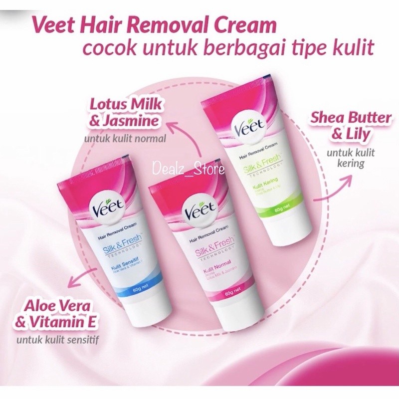 Veet Hair Removal Cream Perontok Bulu Rambut Normal Skin 25 Gram