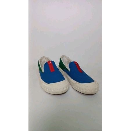 Sepatu Sneakers Slip On Compass Retrograde Biru Hijau - Preloved Murah Meriah