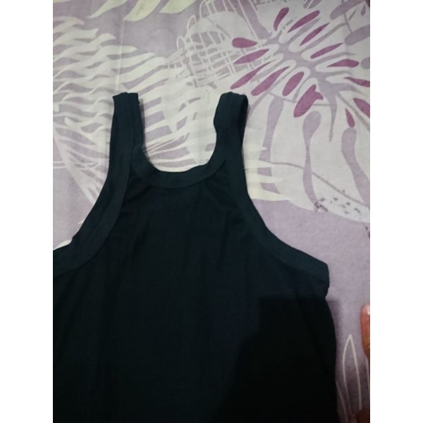 1/2 Lusin singlet warna hitam / 6pcs kaos dalam warna hitam murah