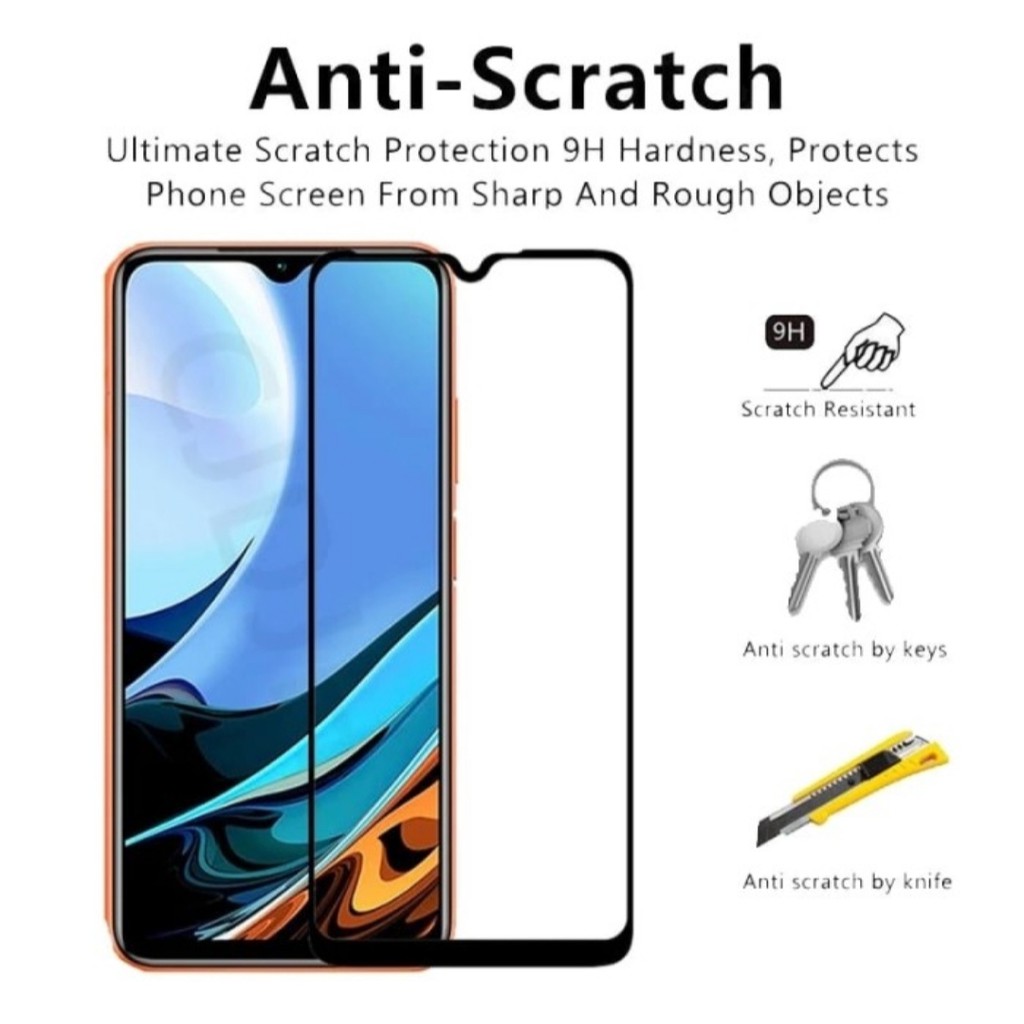 Tempered glass Xiaomi Redmi 9 9A 9C 9T Full lem glue anti gores kaca