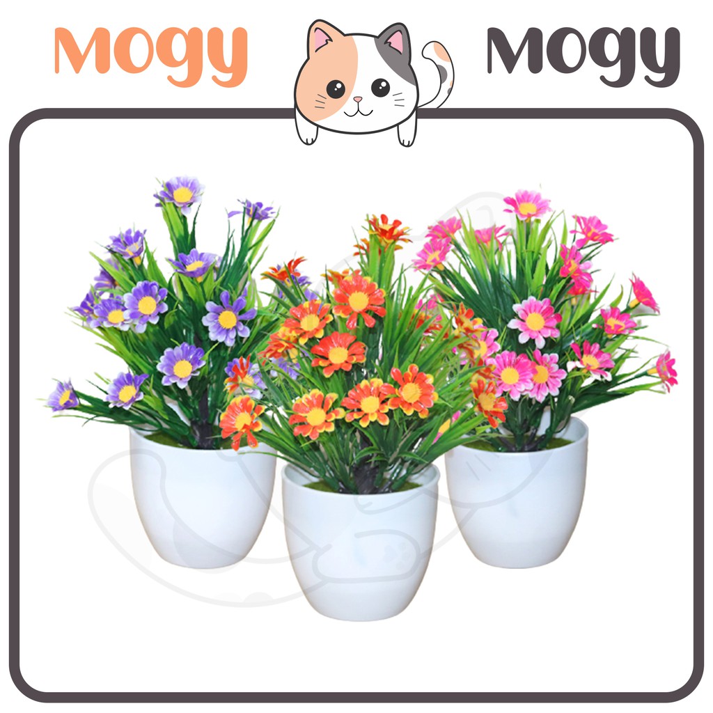 MOGYMOGY PT32 Pot Tanaman Hias Bunga Hias Plastik Ornamen Pot Bongsai Artificial Flower Decoration