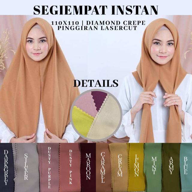 SegiEmpat Instan (1 layer) Syari gamis hijab termurah terlaris
