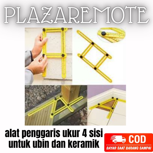 PENGGARIS LIPAT 4 sisi siku serbaguna Adjustable untuk ubin dan keramik merah dan kuning