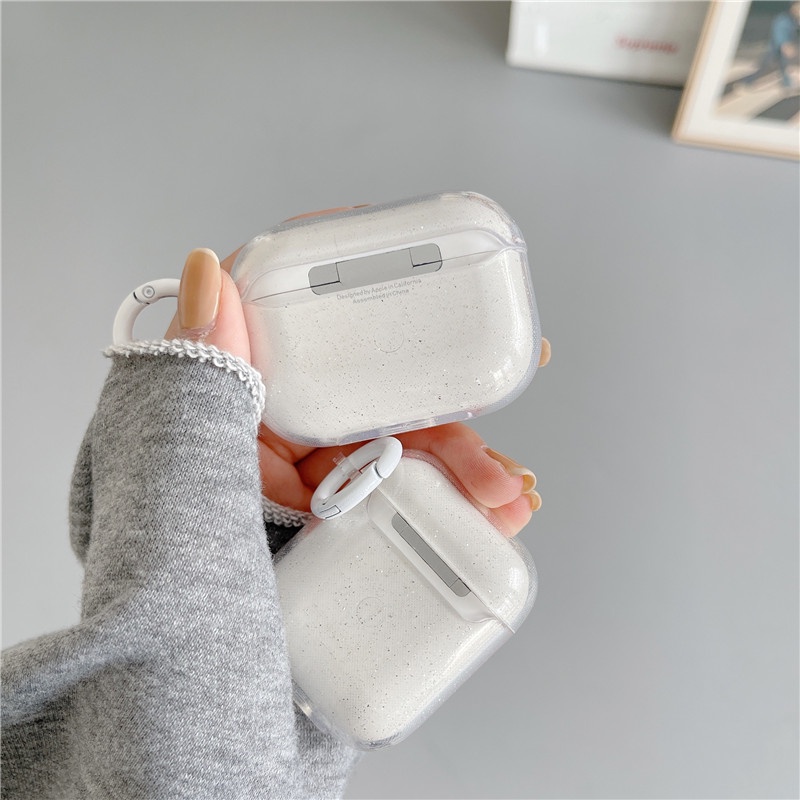 Love transparent AirPods 1/2  AirPods pro earphone case cover Anti-fall earphone protective shell