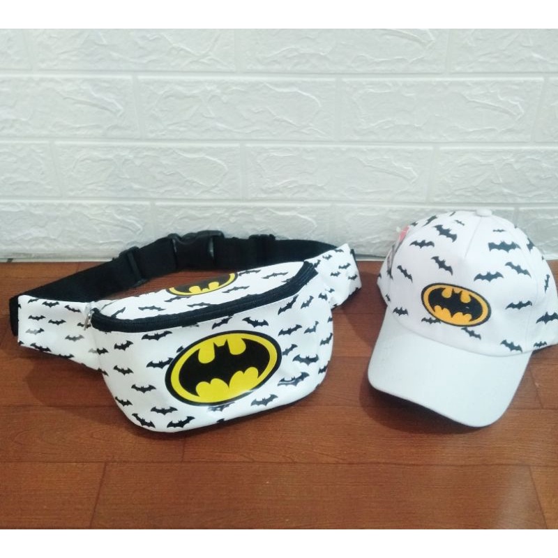 New arrival Tas SLempang anak usia 2-10tahun 2IN1 waistbag+Topi baseball Tas waterproof (anti air)