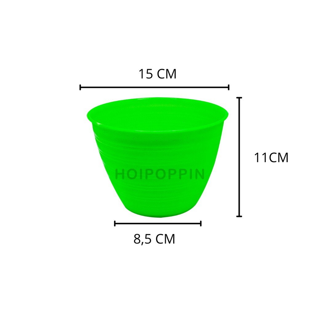 HPP - POT TANAMAN / POT TAWON 15 CM / POT TAWON HIJAU / POT HIJAU / POT INDOOR / POT WARNA / POT TAWON