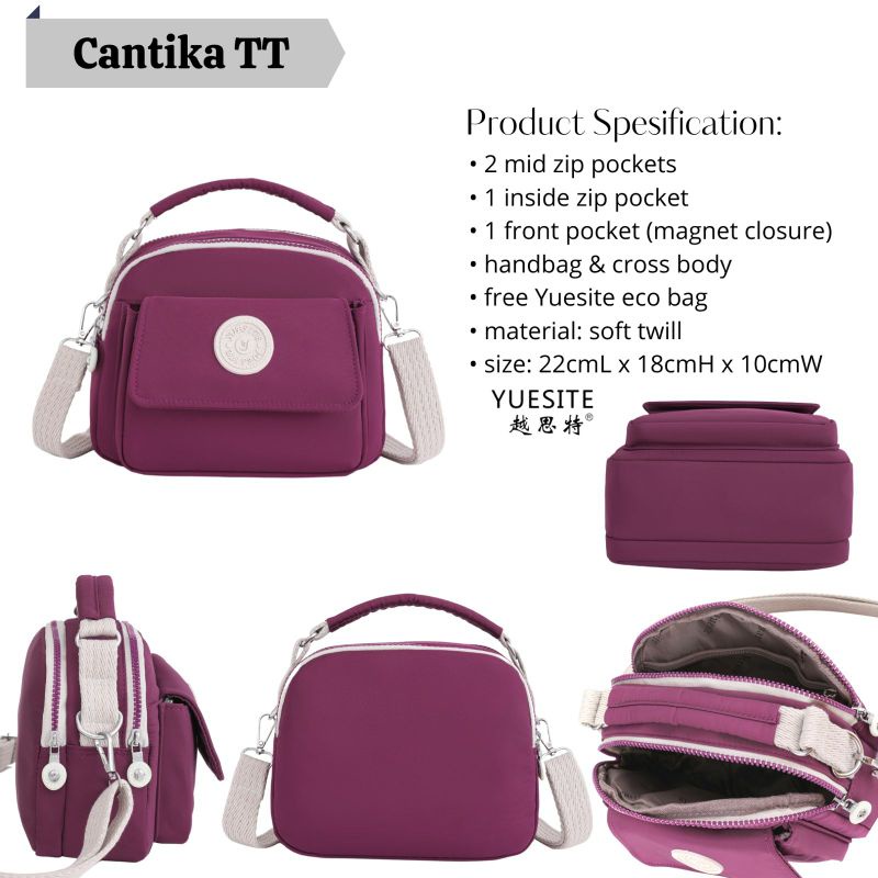 Tas wanita tenteng selempang fashion kekinian yuesite cantika original import