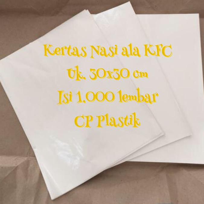 

Kertas Nasi | Wrapper ala KFC Uk. 30x30 cm (isi 1.000 pcs)