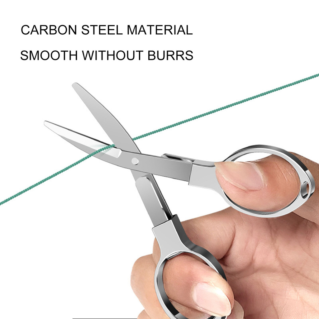 [Jianxin] Gunting Pancing Lipat Mini Retractable Bahan Carbon Steel Untuk Outdoor / Camping