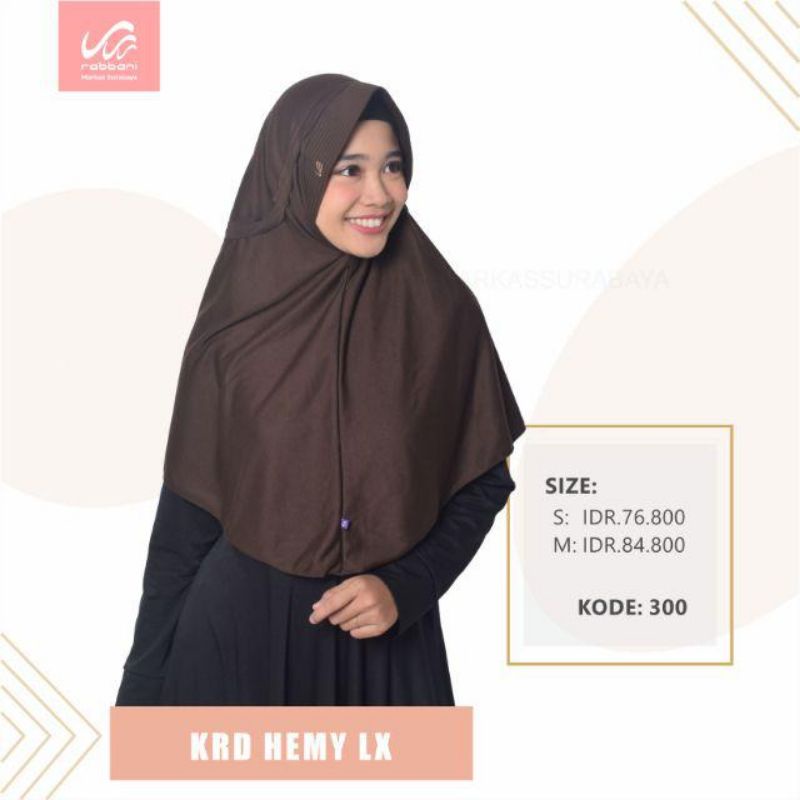 Kerudung Rabbani Instan Hemy LX ORI Edisi sekolah