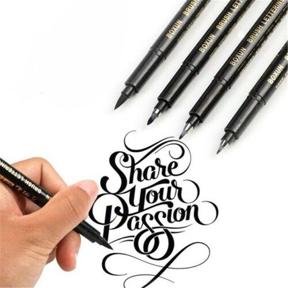 Nanas 4PCS /Set Pena Tinta Kaligrafi Art Tools Ilustrasi Tulisan Signature Tulisan Tangan