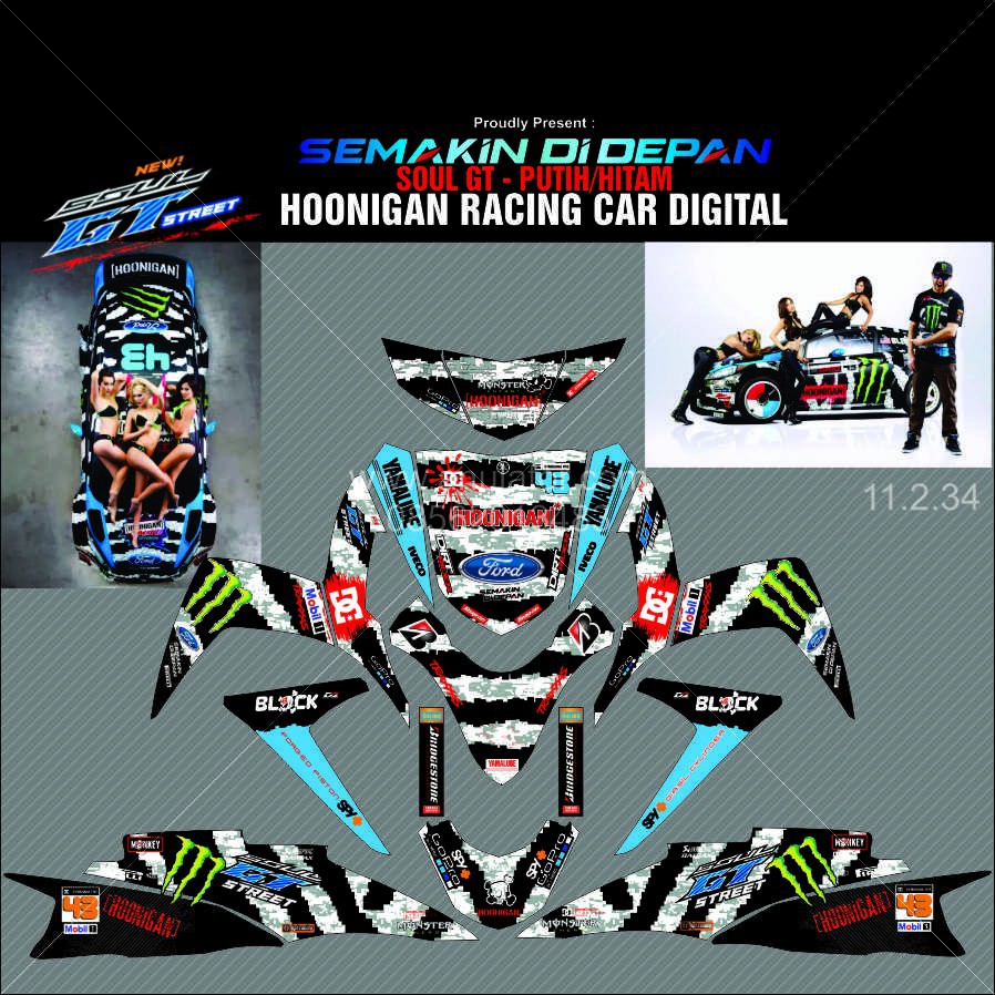 Sticker Striping Motor Stiker Yamaha Mio Soul Gt Hoonigan Digital