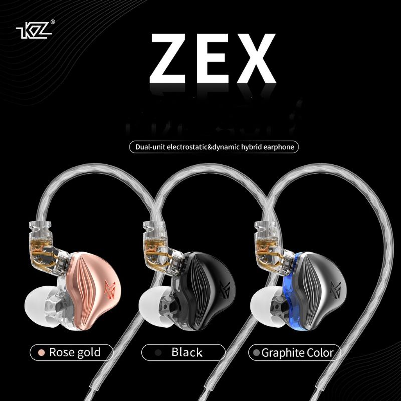 KZ ZEX Electrostatic DD Stereo Earphone WITH MIC Alt ZSN PRO DQ6