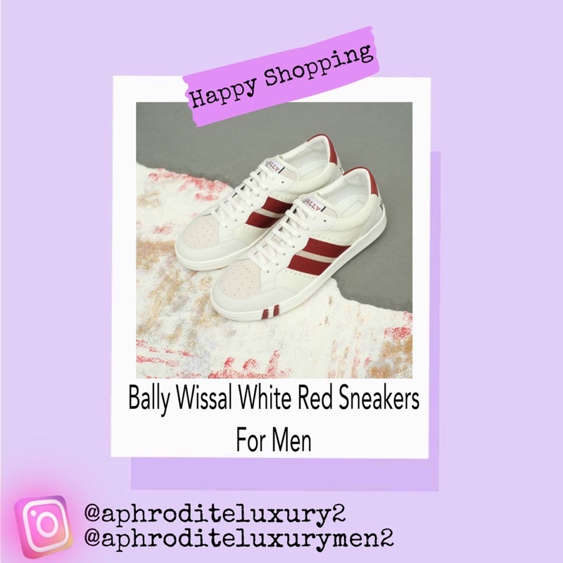 SUPER SALE   Bally wissal white/Red sneakers for men
