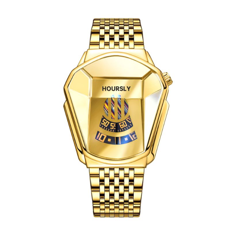 Jam Tangan HOURSLY Elegant BINBONO Watch WaterResistant 3 ATM Alienwear  Tahan Air dan Anti Karat Ellion Arthur Orion Obsidee Elve Maloch K9 Oneshoot Koa Lazert G114 Xm G119 Leganto Vexda k8 Ignace Air Venron K11 Ozca Vintage Luminous Dragonskin Riveign-FULL GOLD