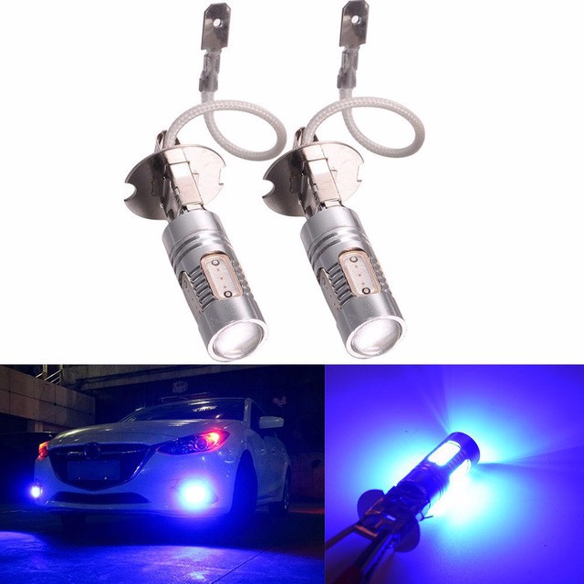 2Pcs Lampu LED H3 7.5W COB 24V 6000K Warna Putih Super Terang untuk Headlight / Fog Lamp Mobil