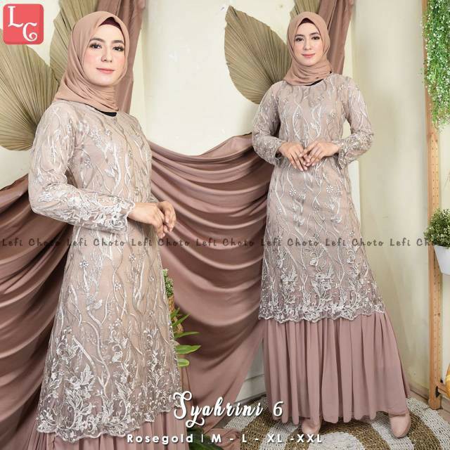 ꧁𓊈𒆜𝔢𝔩𝔦𝔷𝔦𝔞.𝔠𝔩𝔬 𒆜𓊉꧂Gamis Brukat kebaya Tille Maxy Dress Wanita Muslim Brokat Murah Gamis Terabaru Maxy