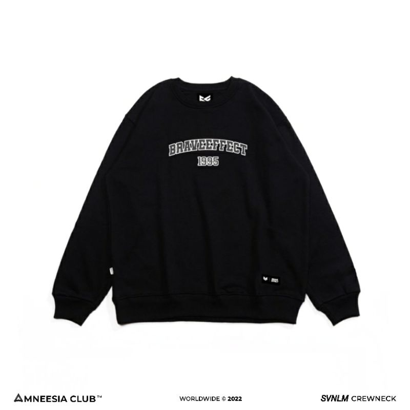 NEW || AMNEESIA ORIGINAL CREWNECK Jaket Sweater Hoodie SWEATSHIRT Hodie Switer Hoddie Sweeter Sweter-BLACK SL | CREW BRVE