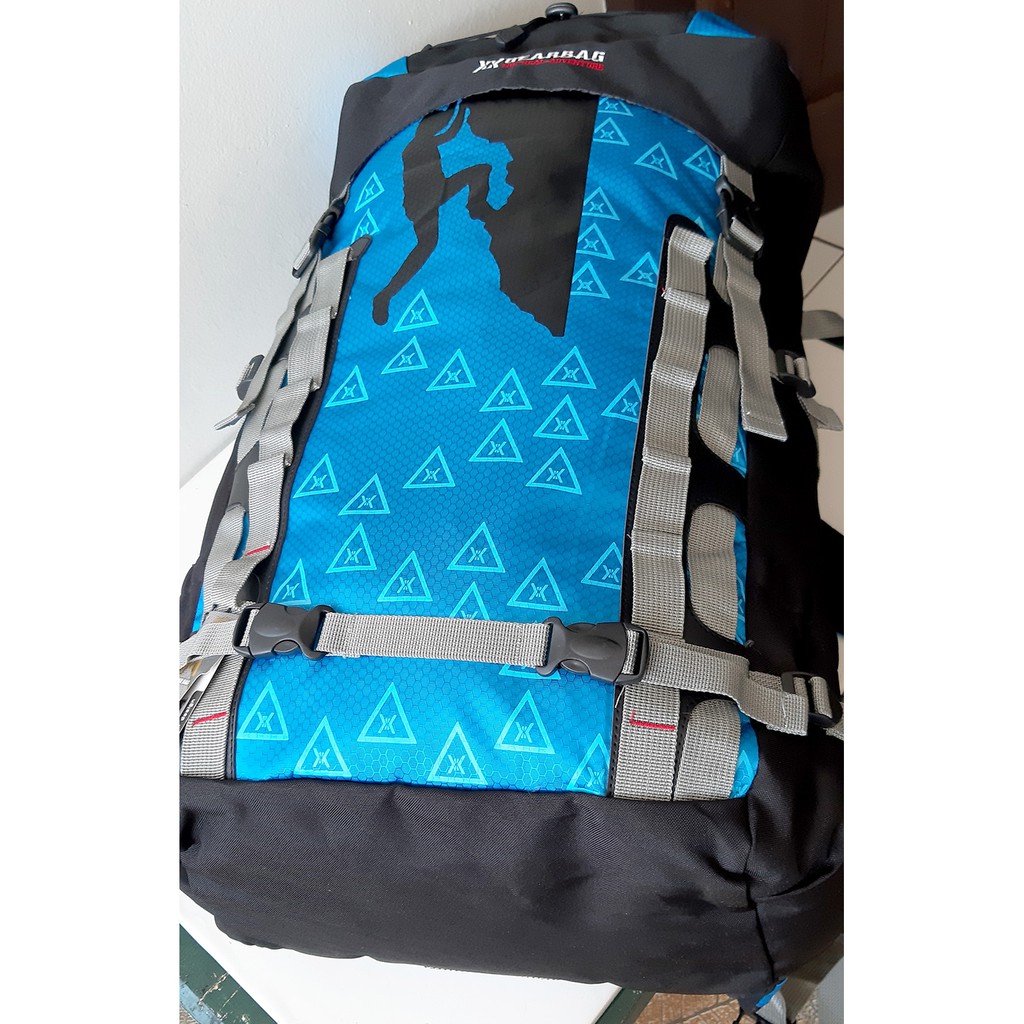 Carrier 60L Gearbag Tas Gunung 60 liter Rain Cover Tas Camping Tas Hiking Cimbing Keril Gunung