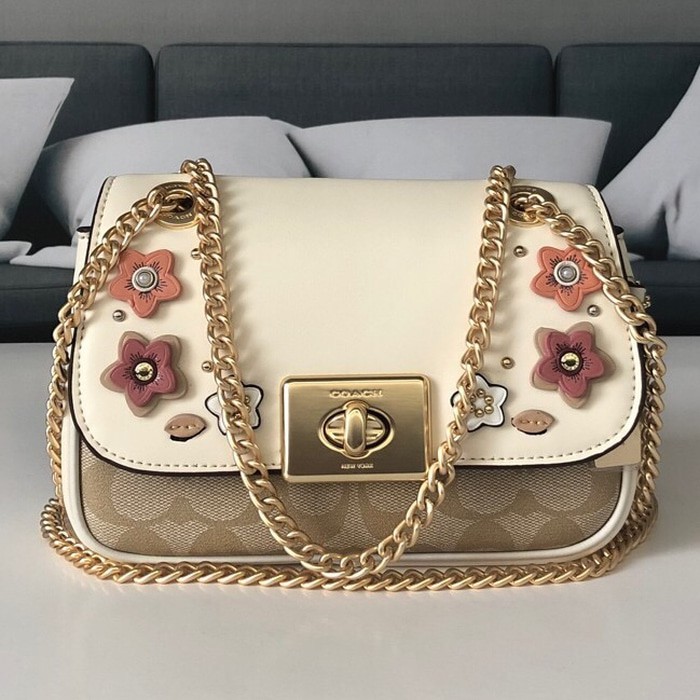 ELS104 COACH MINI CASSIDY CROSSBODY IN SIGNATURE CANVAS WITH FLORAL