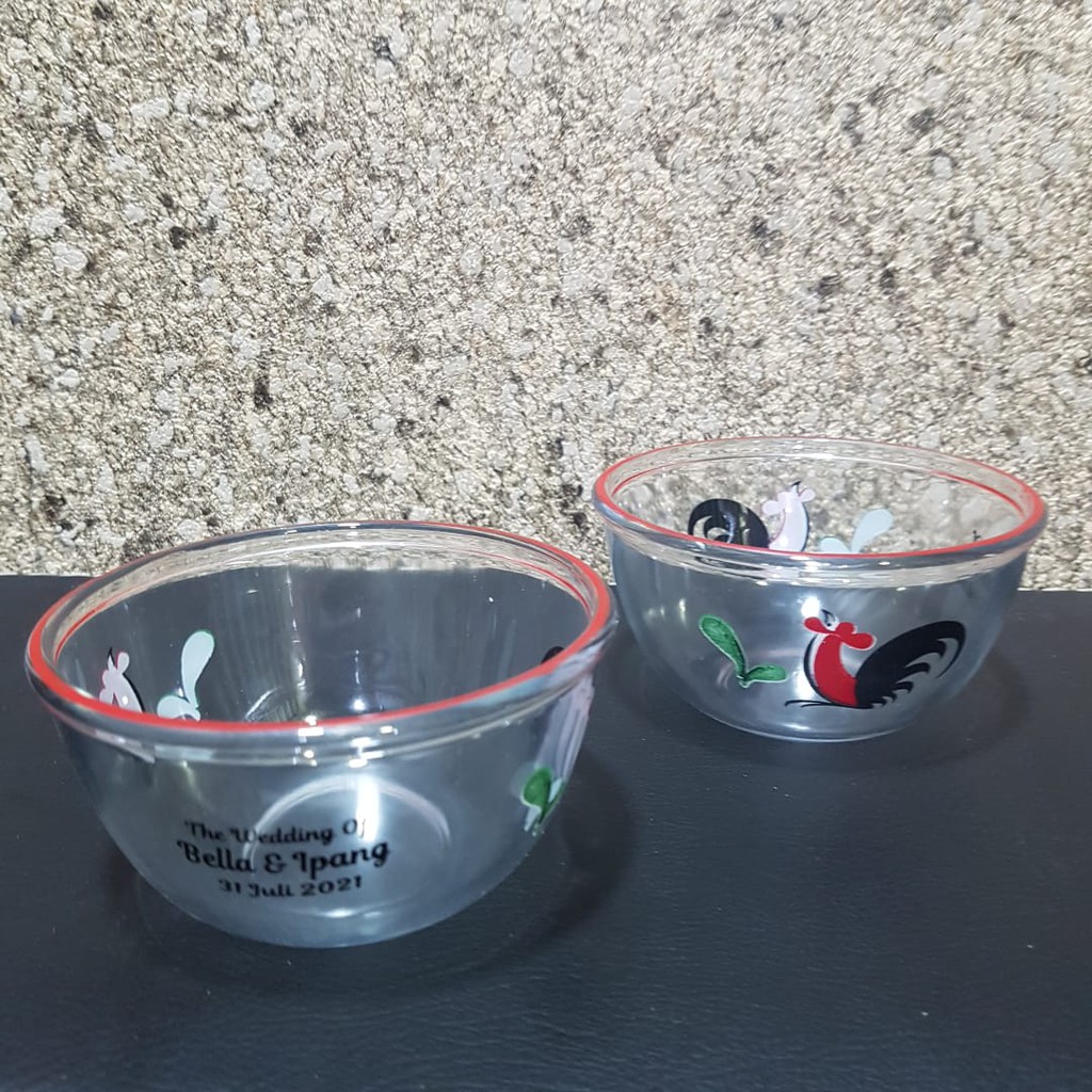 Grosir Souvenir Termurah 200 Pcs Mangkok Ayam Beling Jago List Merah Sedang Free Nama Free Tile