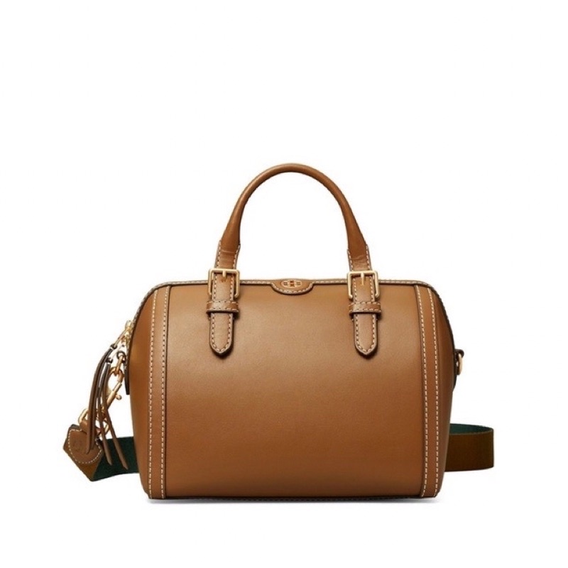 [ORIGINAL 100%] TORY BURCH T MONOGRAM LEATHER BARREL BAG