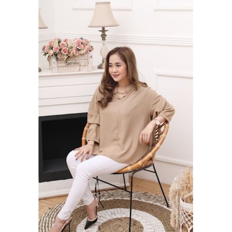 KEMEJA BLOUSE OVERSIZE RAYON CRINKLE - MILLO