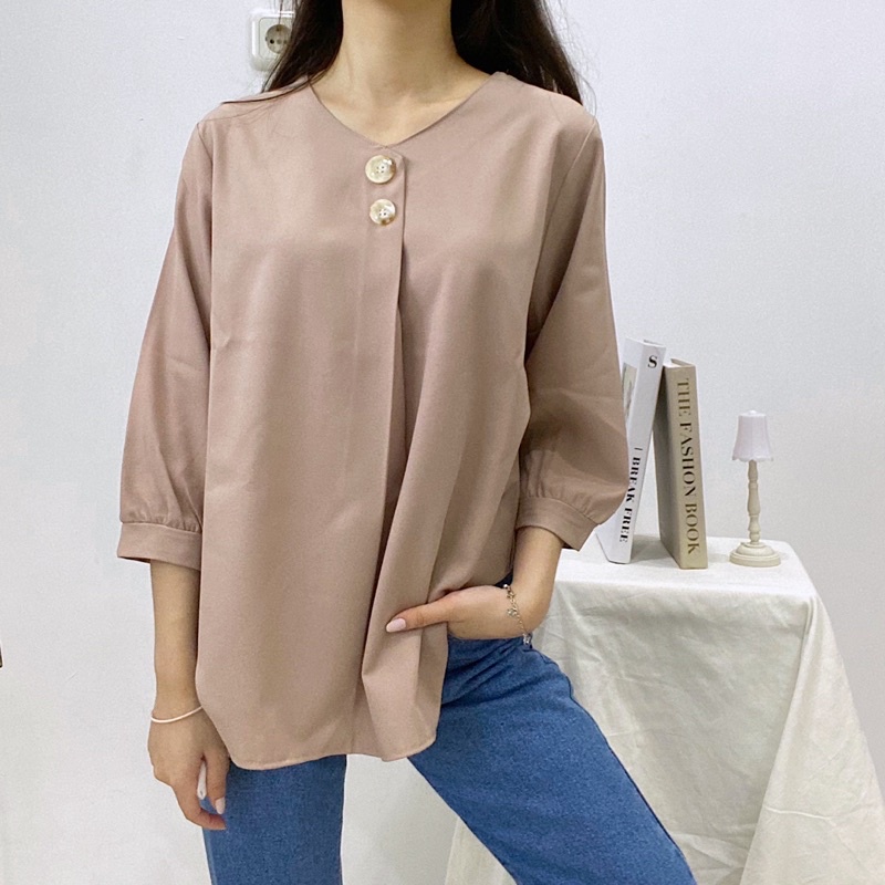 HARI Classic Simple Blouse Daily / Blus Wanita Casual Korea / Atasan Kantor Murah 338