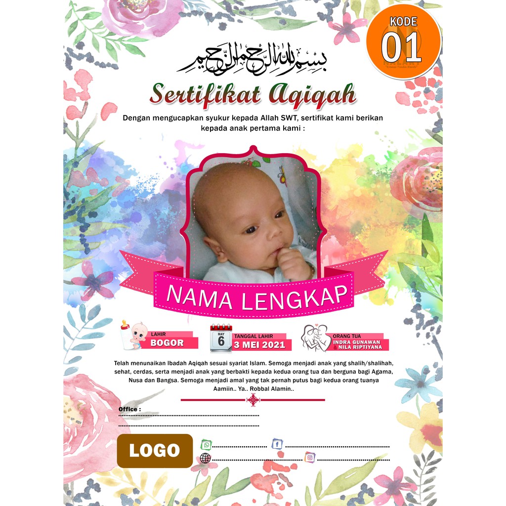 FRAMELESS FOTO AQIQAH