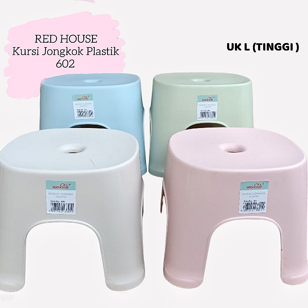 (HW) Kursi jongkok tinggi REDHOUSE 602 / bangku jongkok plastik / dingklik besar warna pastel