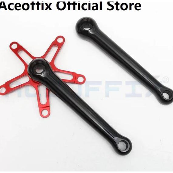 Aceoffix Arm Crank Kotak BCD 130mm Crank Arm Sepeda Lipat Brompton Pikes 3Sixty Crank Arm Sepeda