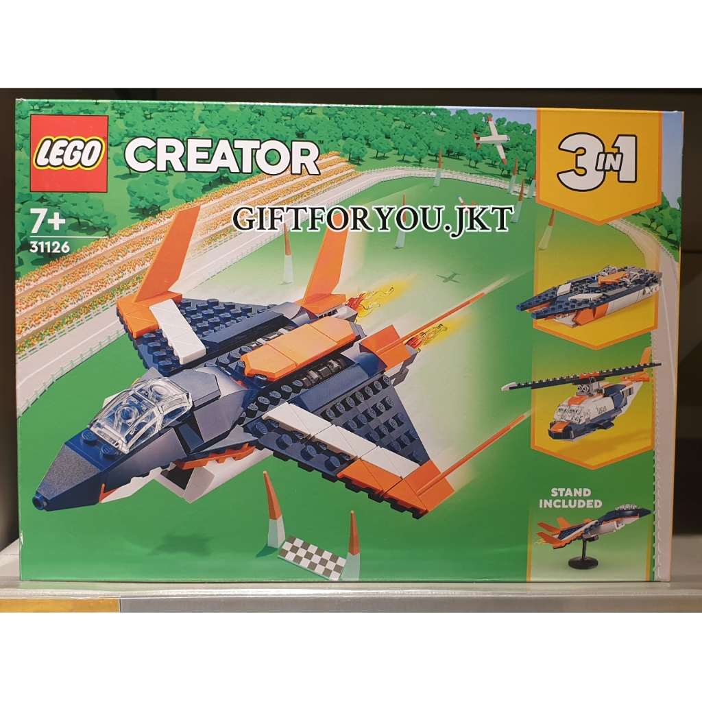 Lego Creator 31126 Super Sonic Jet Mainan Anak 7+ Original Pesawat