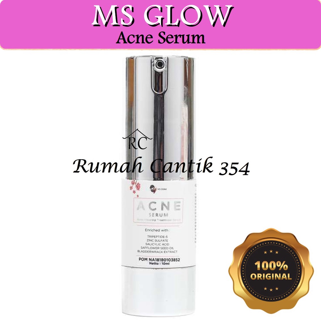 MS Glow Essence Acne Serum Rumah Cantik 354 Serum Perawatan Wajah yang dapat Melembabkan dan Memudarkan Bekas Jerawat