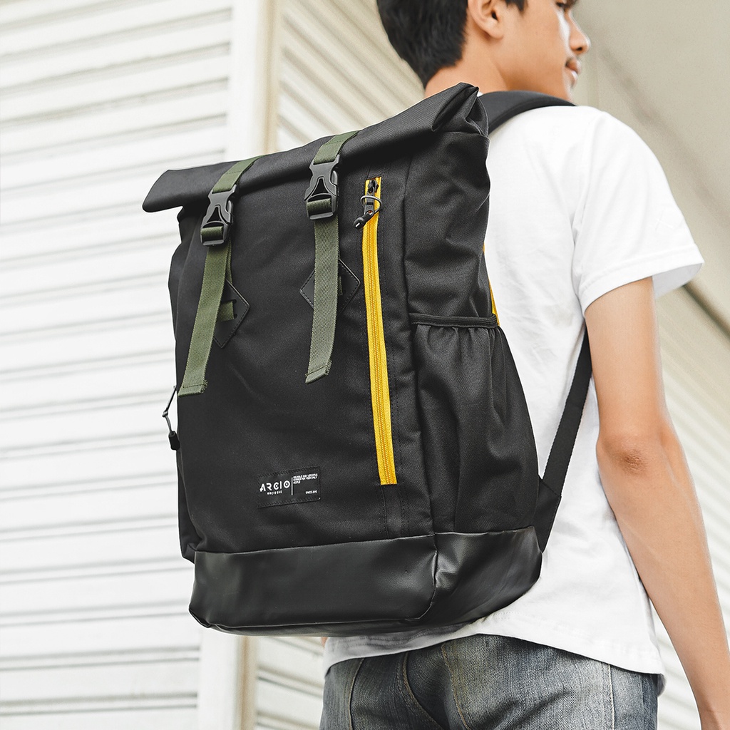 Xcloud x Arcio Tas Ransel Casual Pria Logan Black (FREE RAINCOVER)