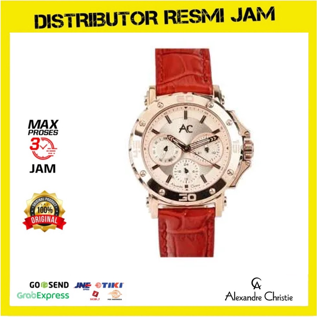 Jam Tangan Wanita Alexandre Christie AC9205BF AC 9205 BF AC9205 BF AC 9205BF Rose Gold Cronograph Re