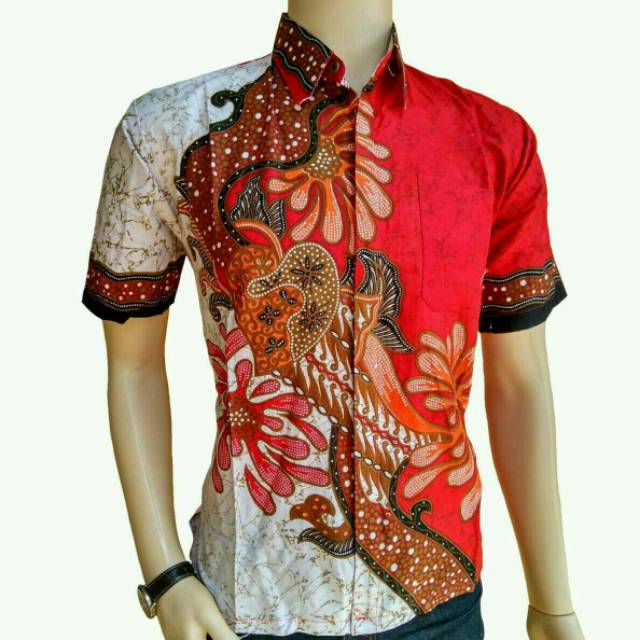 Baju batik kemeja lengan pendek grosir murah pakaian fashion atasan kerja pesta kekinian tanah abang